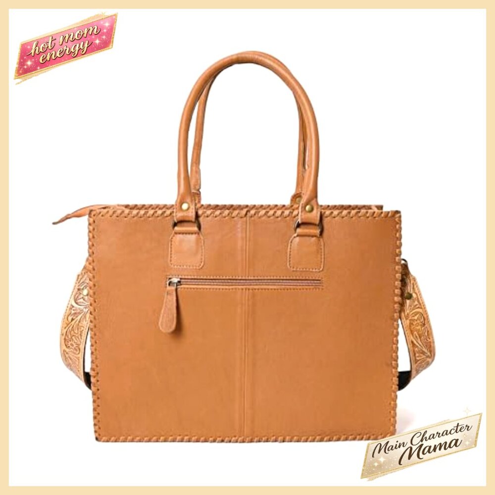 Large Rectangular Shoulder Bag, Cowhide Leather, … - image 6